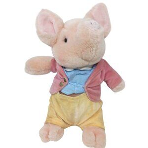 Eden Toys Frederick Warne USA Pink Pig Plush Boy Suit Sitting 11" Vintage #D-15